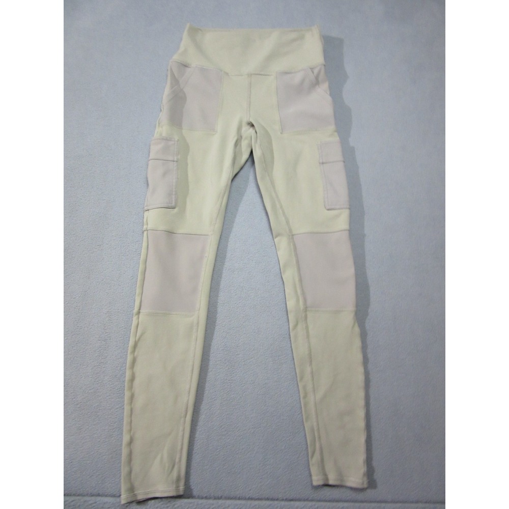 Alo Leggings Womens Medium Beige High Waisted Mid Rise Cargo Pockets Workout